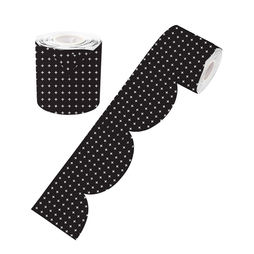 10. Black white Crosses Rolled Scalloped Border 1